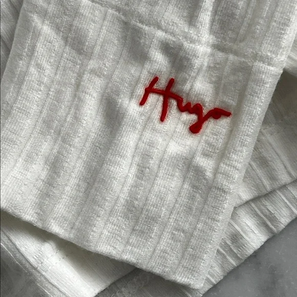 Hugo Boss Cream Ribbed Mock Neck - Picture 5 of 7